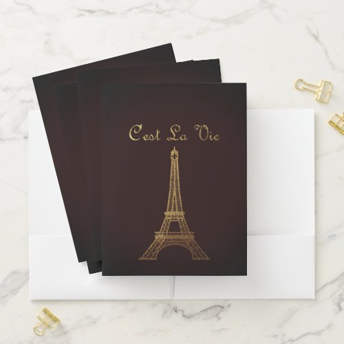 Paris La Tour Eiffel Pocket Folder