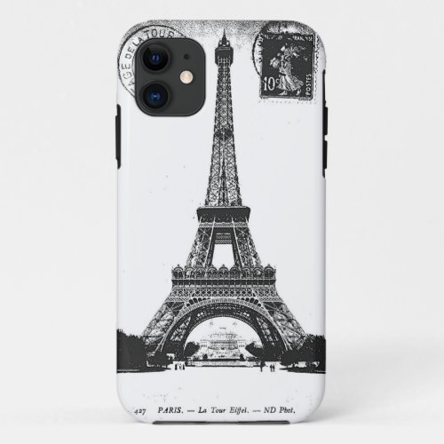 Paris La Tower Eiffel Vintage Postcard iPhone 11 Case