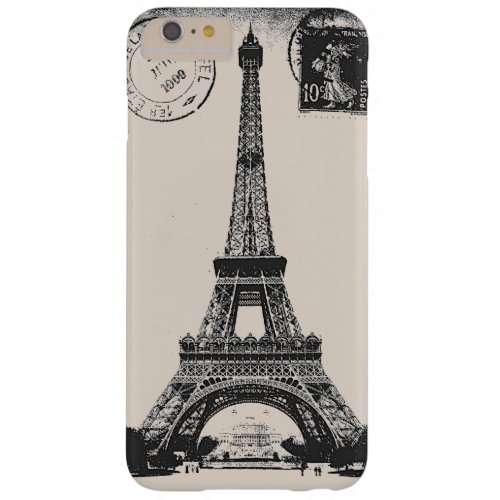 Paris La Tower Eiffel Vintage Postcard Barely There iPhone 6 Plus Case