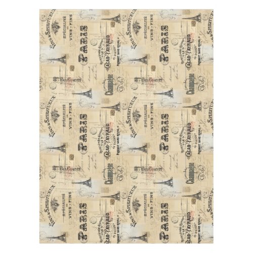 Paris Label Collage French Postcards Table Cloth