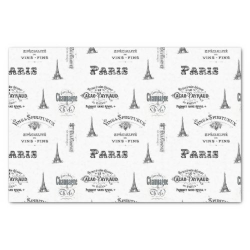 Paris Label Collage Tissue Paper