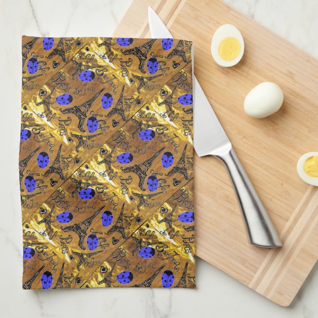 PARIS LADYBUGS KITCHEN TOWEL (Quarter Fold)