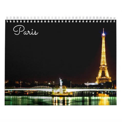 Paris landmarks calendar