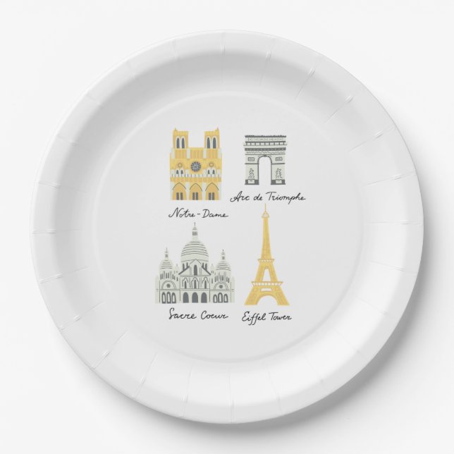 Paris Landmarks Party Plates (Front)
