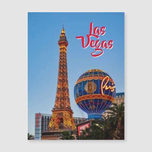 Paris Las Vegas at dusk Magnetic Card