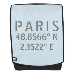 Paris Latitude Longitude Backpack