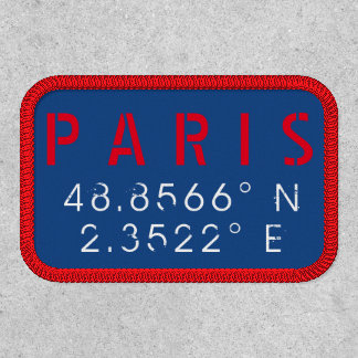 Paris Latitude & Longitude Iron On Patch