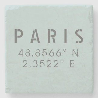 Paris Latitude Longitude Stone Coaster