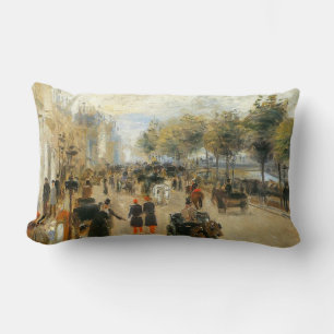 Paris, Le Quai Malaquais, by Renoir Lumbar Pillow