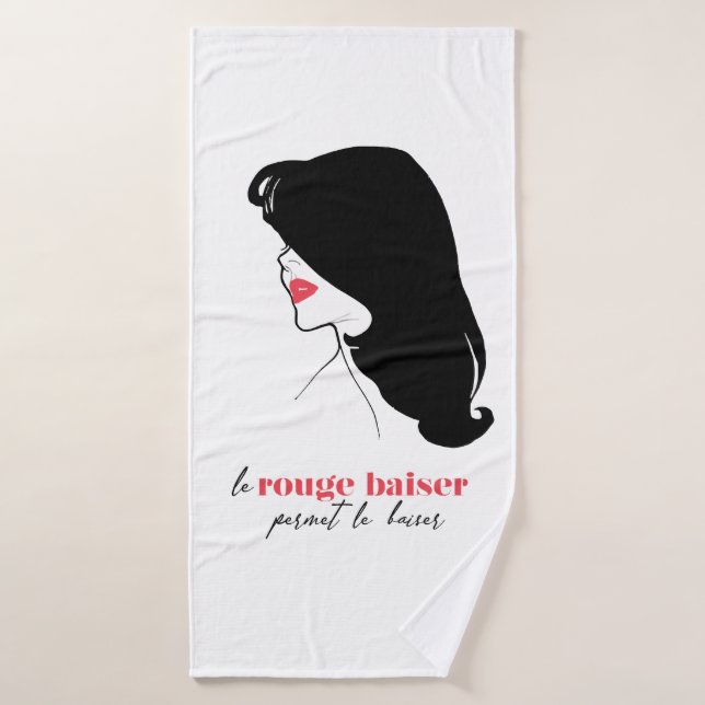 Paris - Le Rouge Baiser (The Red Kiss) Bath Towel (Bath Towel)