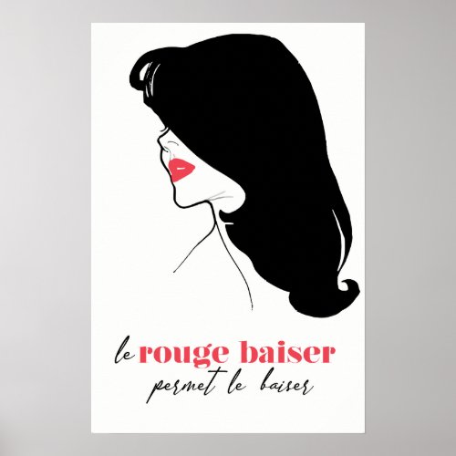 Paris _ Le Rouge Baiser The Red Kiss Poster