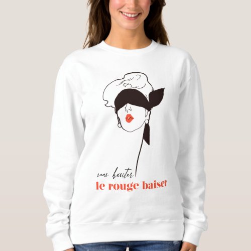 Paris _ Le Rouge Baiser The Red Kiss Sweatshirt