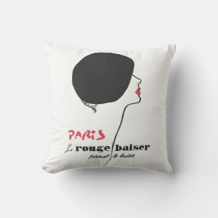 Paris - Le Rouge Baiser (The Red Kiss) Throw Pillow