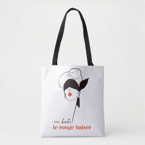 Paris _ Le Rouge Baiser The Red Kiss Tote Bag