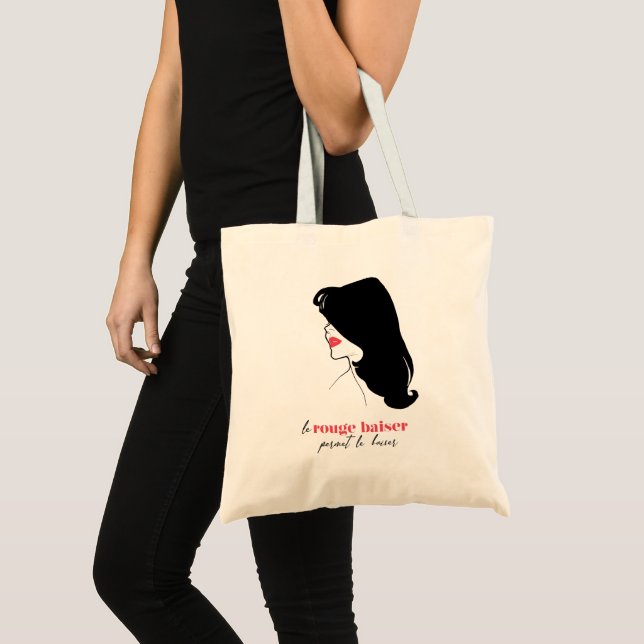 Paris - Le Rouge Baiser (The Red Kiss) Tote Bag (Front (Product))