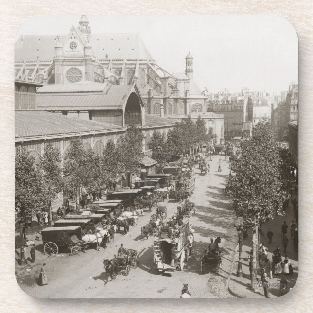 Paris: Les Halles, C1900 Beverage Coaster (Front)