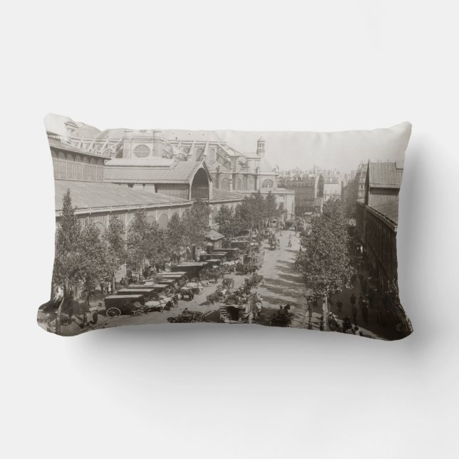 Paris: Les Halles, C1900 Lumbar Pillow (Front)