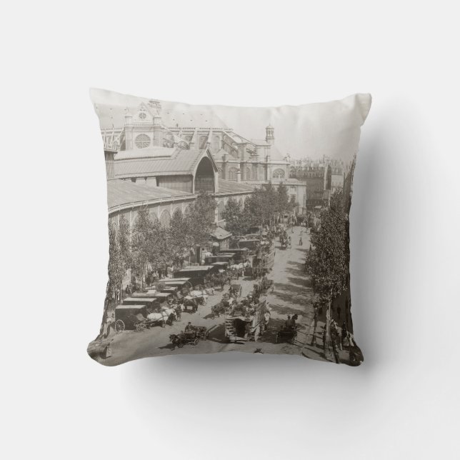 Paris: Les Halles, C1900 Throw Pillow (Front)
