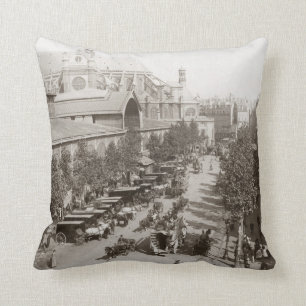 Paris: Les Halles, C1900 Throw Pillow