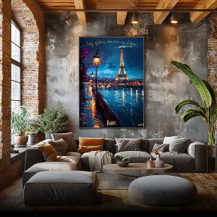 Paris Lights at Dusk - Romantic Evening Art Poster