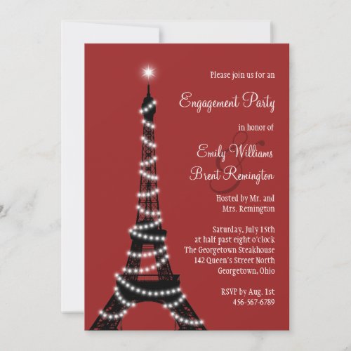 Paris Lights Engagement Party Invitation