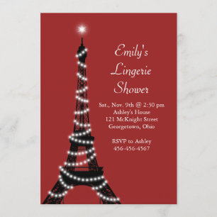 Paris Lights Lingerie Shower Invitation