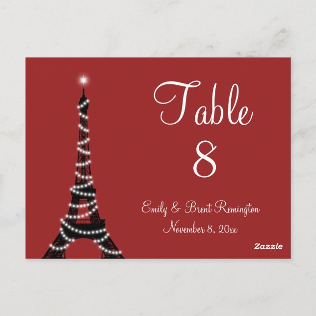 Paris Lights Table Numbers (Back)