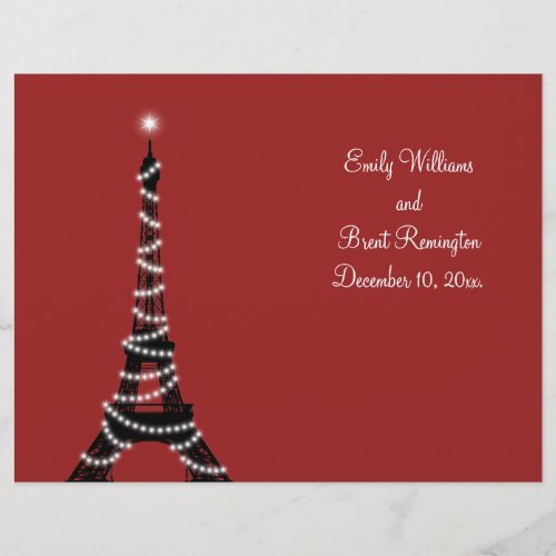 Paris Lights Wedding Program