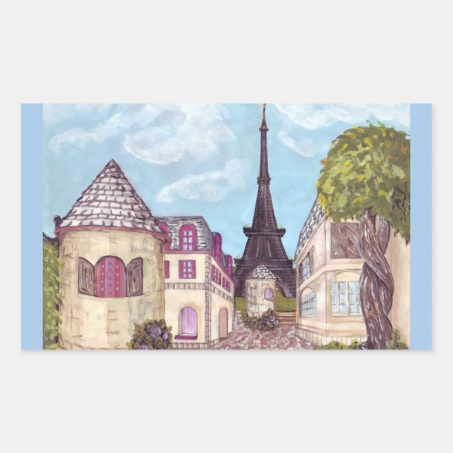 Paris Like Landscape, Eiffel Tower sticker sky blu (Front)
