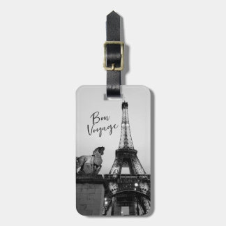 Paris Lit Up Eiffel Tower Bon Voyage Luggage Tag