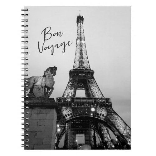 Paris Lit Up Eiffel Tower Bon Voyage Travel Notebook