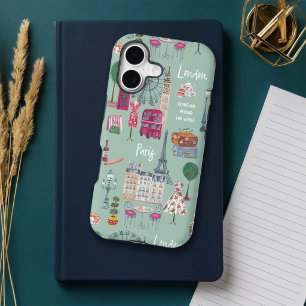 Paris London Girly Travel Women Aesthetic iPhone 17 Case