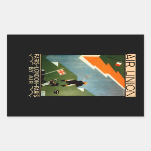 Paris - London - Paris by Air Rectangular Sticker