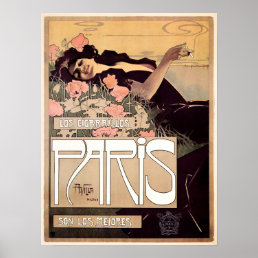 PARIS Los Cigarillos 1901 by Artist Aleardo Villa Poster