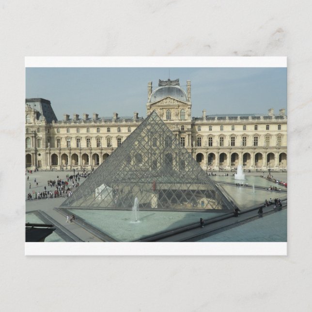 Paris Louvre Glass Postcard (Front)