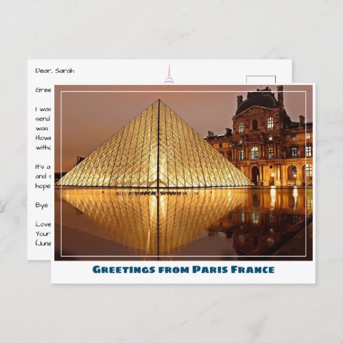 Paris Louvre Museum Pyramid Postcard
