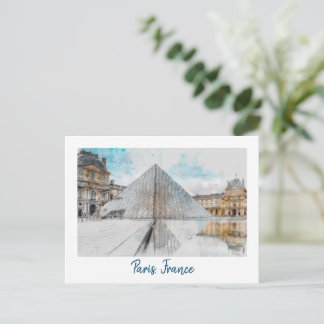 Paris Louvre Museum Vintage Postcard – Retro 