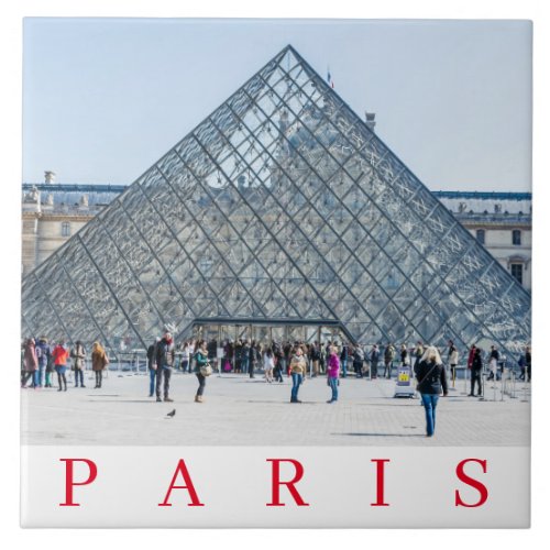 Paris Louvre Pyramid ceramic tile