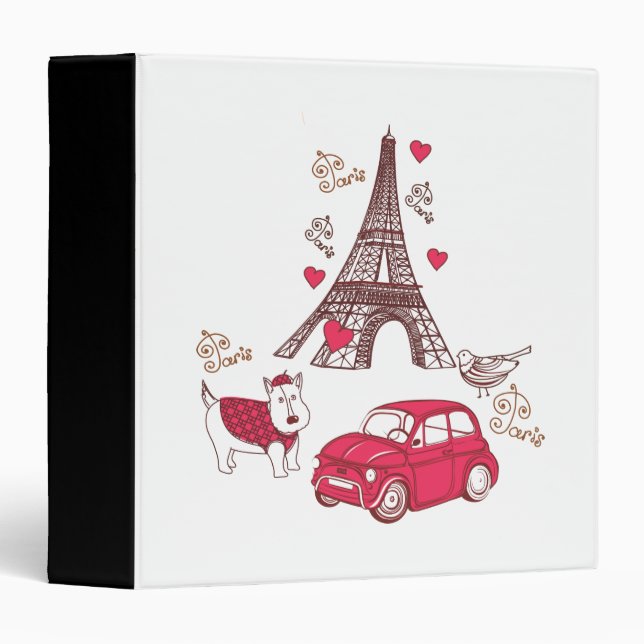 Paris Love 3 Ring Binder (Front/Spine)