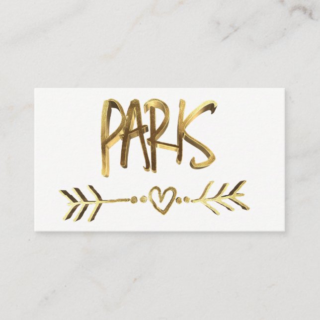 Paris Love France Gold Look Typography Elegant Business Card (Front)