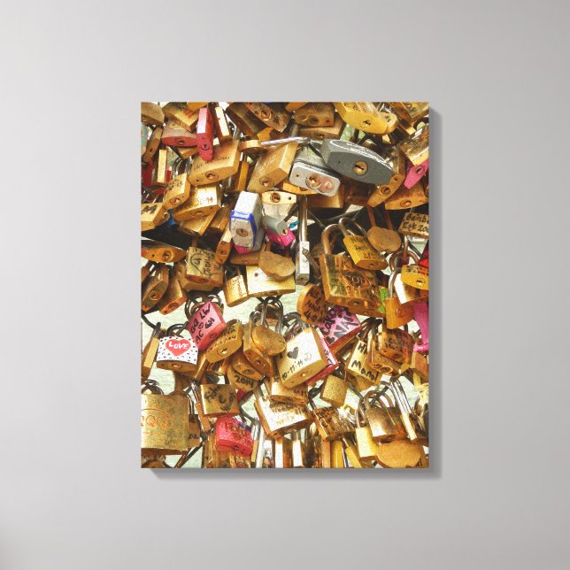 Paris Love Padlocks 1 Canvas Print (Front)