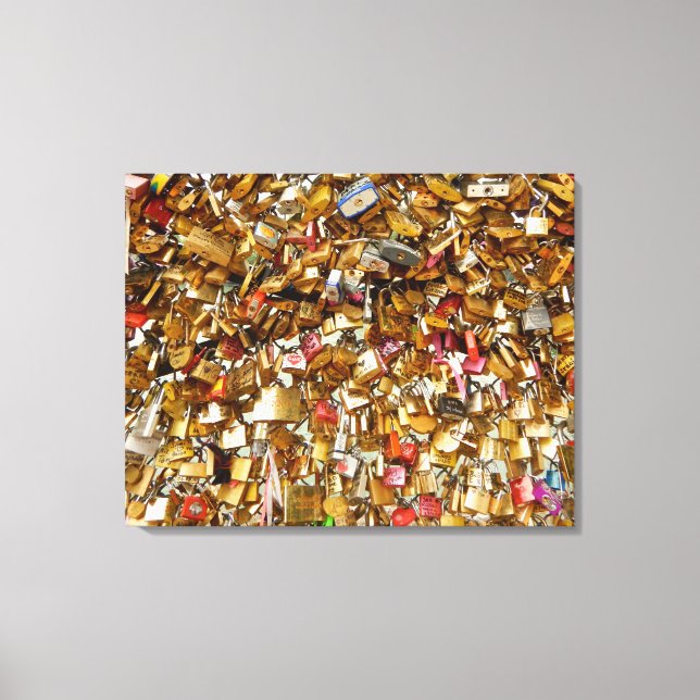 Paris Love Padlocks 2 Canvas Print (Front)