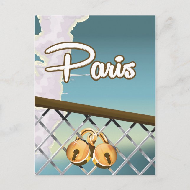 Paris love padlocks postcard (Front)
