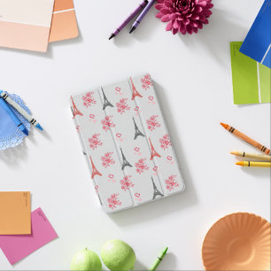 Paris Love Pattern – Eiffel Tower & Roses Seamless iPad Mini Cover