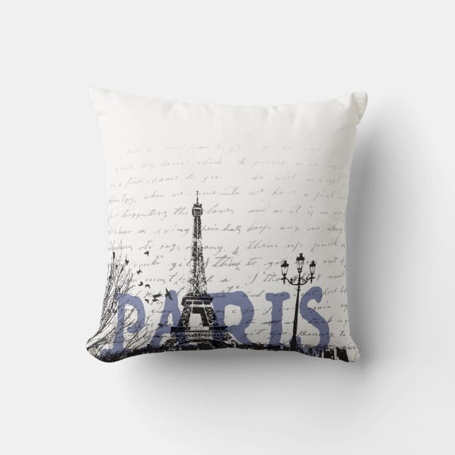 Paris love throw pillow (Front)