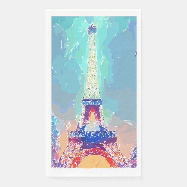 Paris Lovers Eiffel Tower Paper Guest Towels (Front)