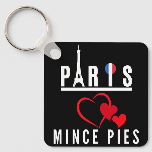 Paris Loves Mince Pies Cityscape Keychain