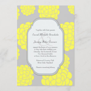 Paris Loves Yellow Flowers Affordable Wedding Invitation