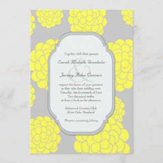 Paris Loves Yellow Flowers Affordable Wedding Invitation
