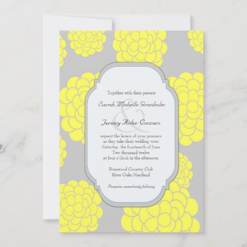 Paris Loves Yellow Flowers Affordable Wedding Invitation